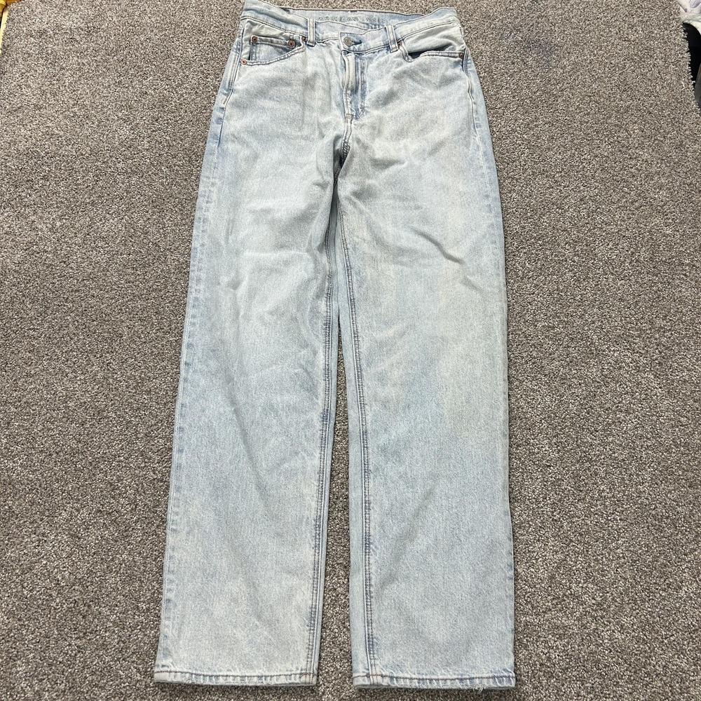 American Eagle Outfitters Highest Rise Baggy Jeans Womens 8 Light Wash Denim